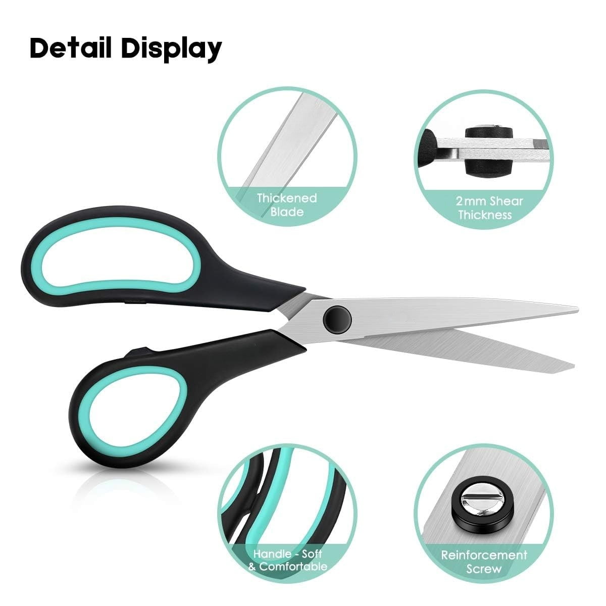 Heavy-Duty 8 in Scissors with Comfort-Grip Handles, 3-Pack - Image 4