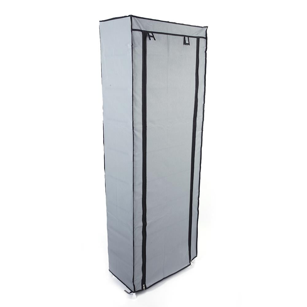 10-Tier Shoe Rack with Dustproof Cover, 9 Compartments, Gray - Image 3