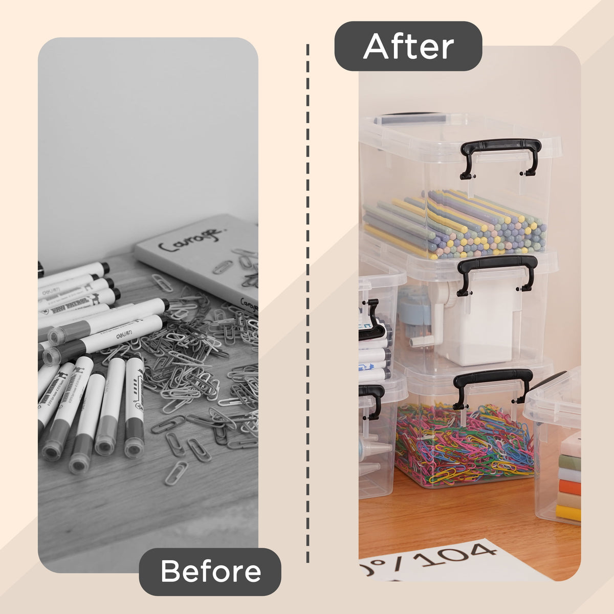 4 qt Clear Stackable Storage Boxes with Lids, 4-Pack - Image 2