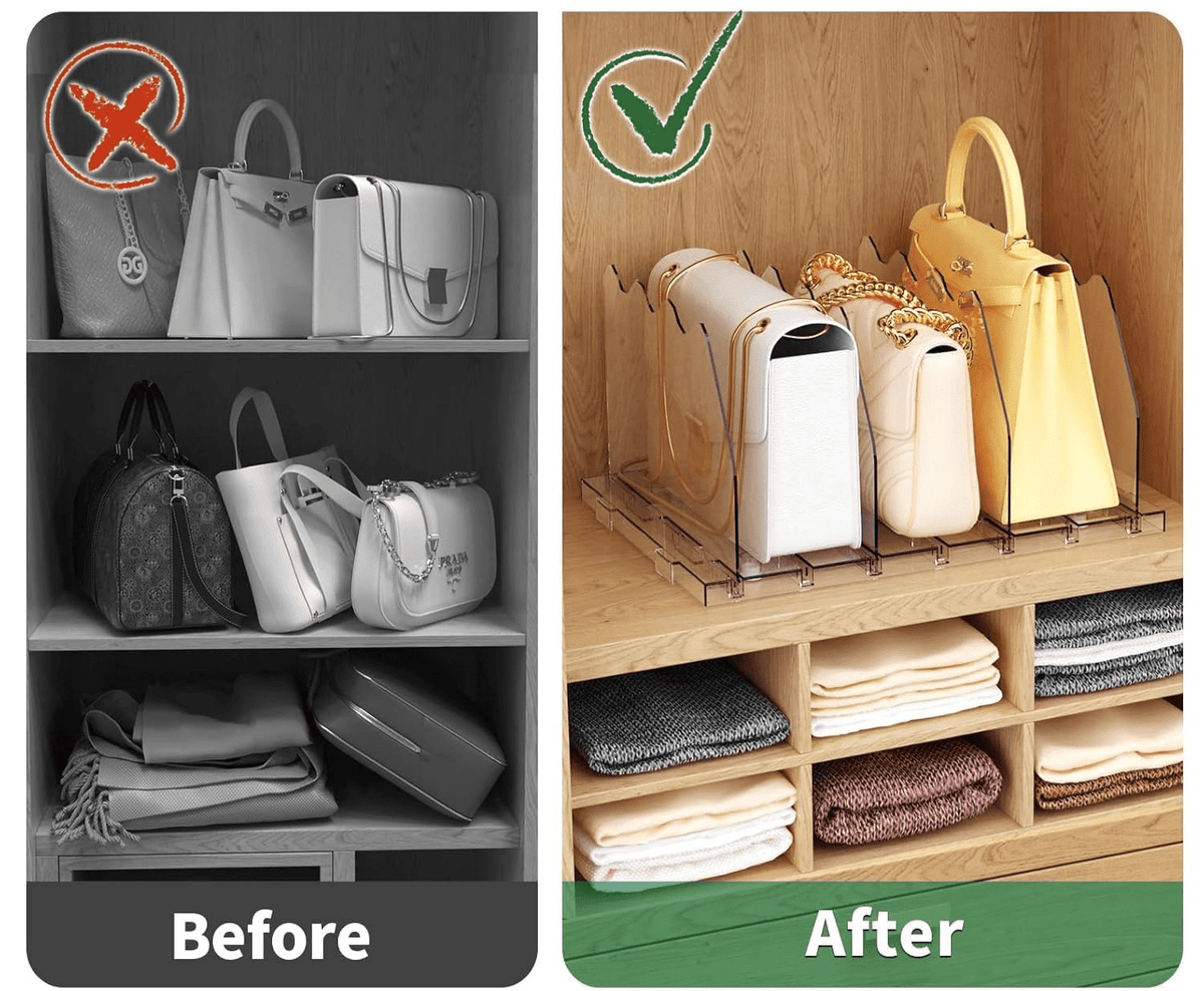 Clear Acrylic Adjustable Shelf Dividers for Closets and Bookshelves - Image 3