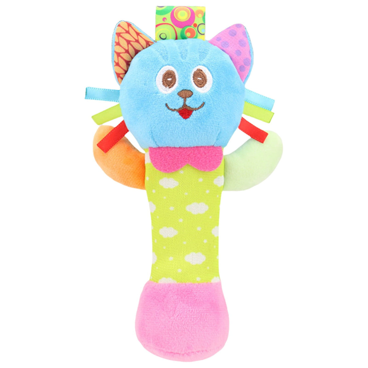 Soft Plush Animal Rattle Stick for Babies 0-6 Months