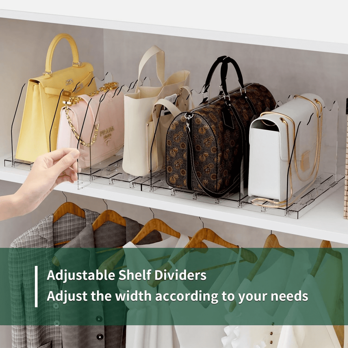 Clear Acrylic Adjustable Shelf Dividers for Closets and Bookshelves - Image 6