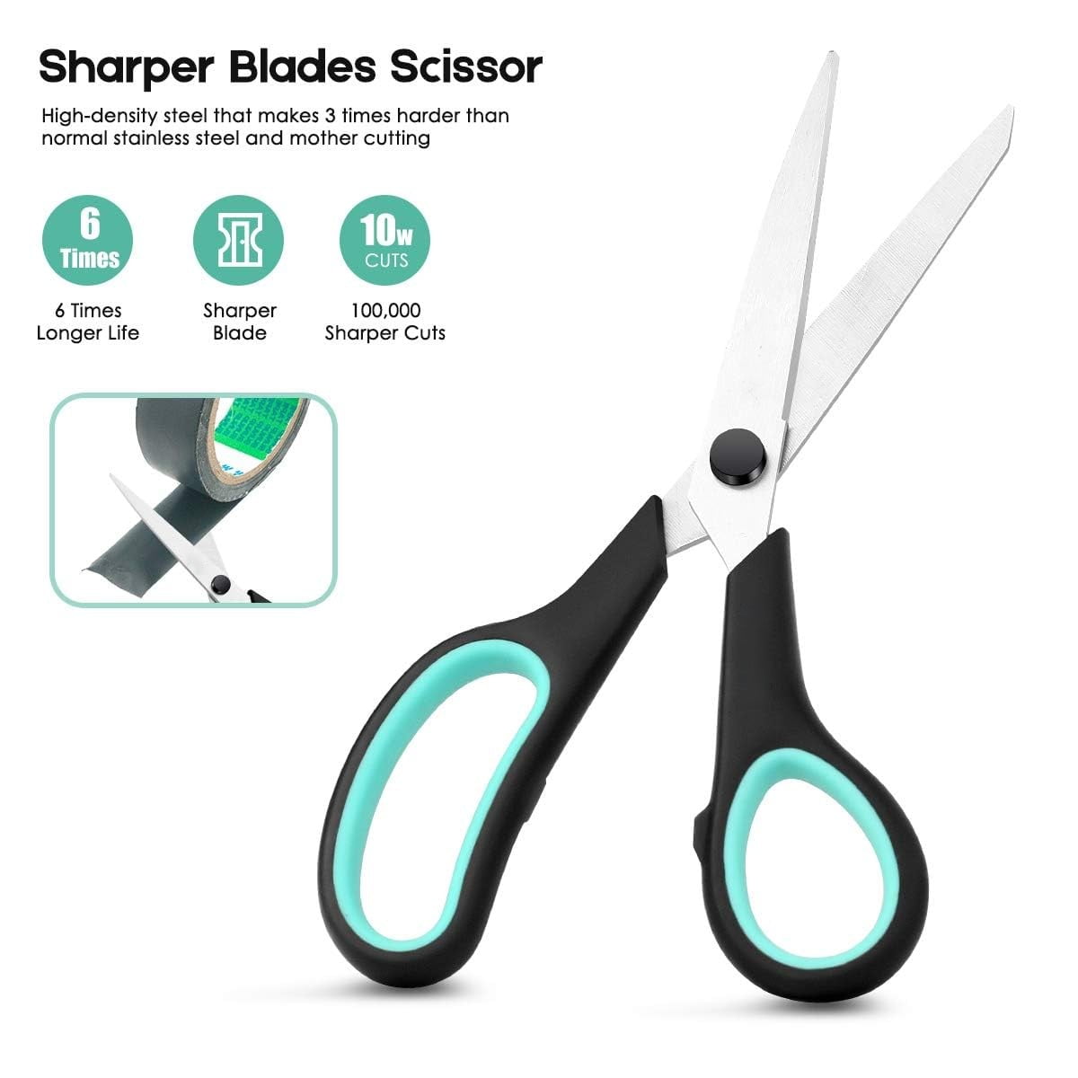 Heavy-Duty 8 in Scissors with Comfort-Grip Handles, 3-Pack - Image 3