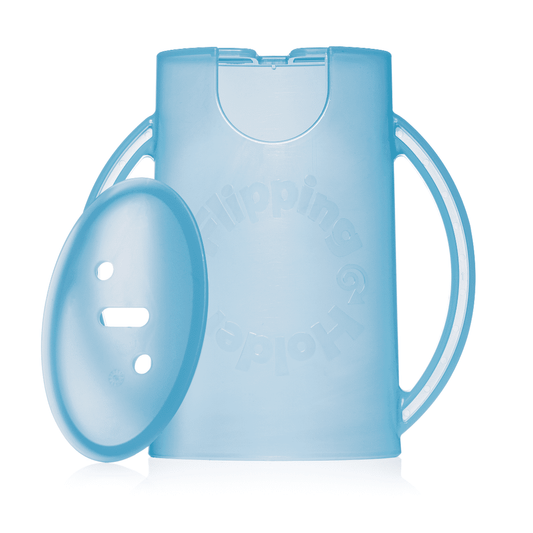 Squeeze-Proof Pouch and Juice Box Holder with Lid, Blue