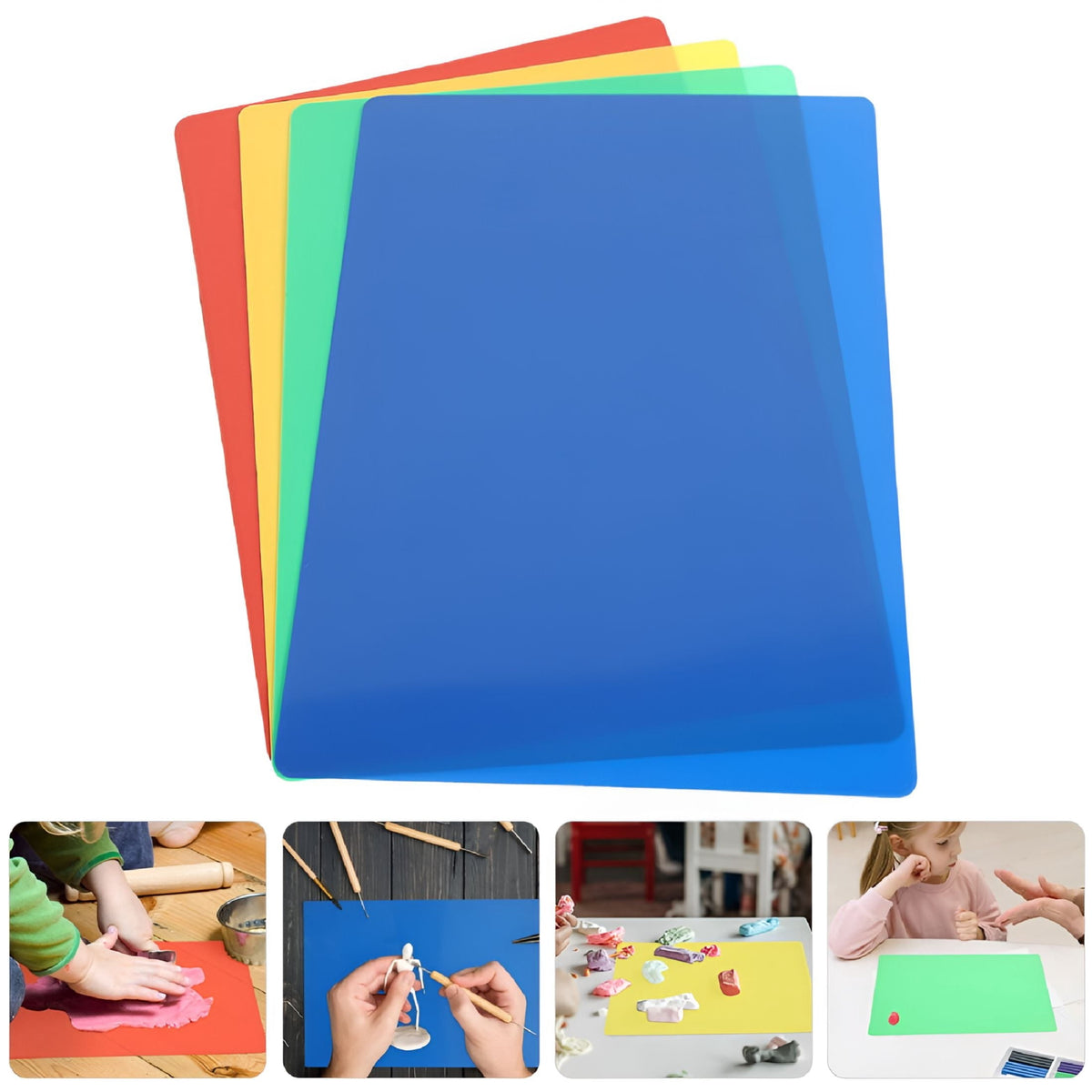 Colourful Craft and Play-Dough Mats for Kids, 8 Pieces - Image 4