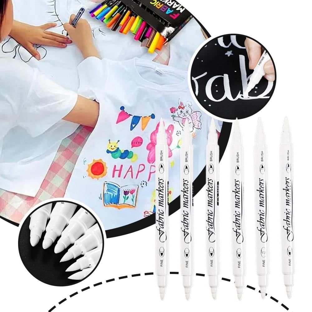 White Double-Ended Fabric Marker, Waterproof - Image 3