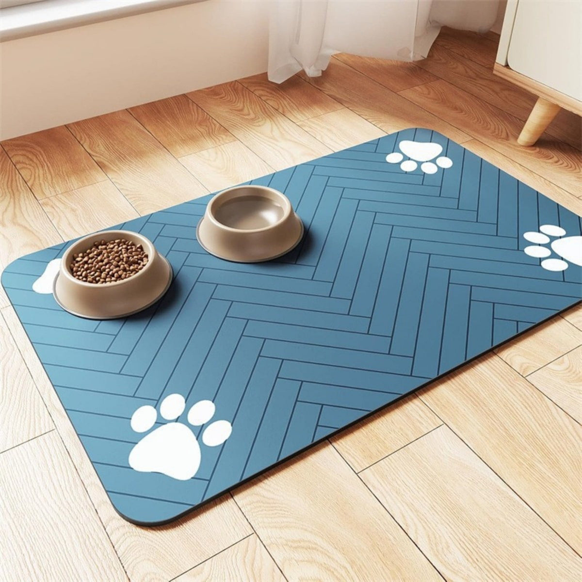 Absorbent Pet Feeding Mat with Waterproof Rubber Backing, 20 x 12 in - Image 2