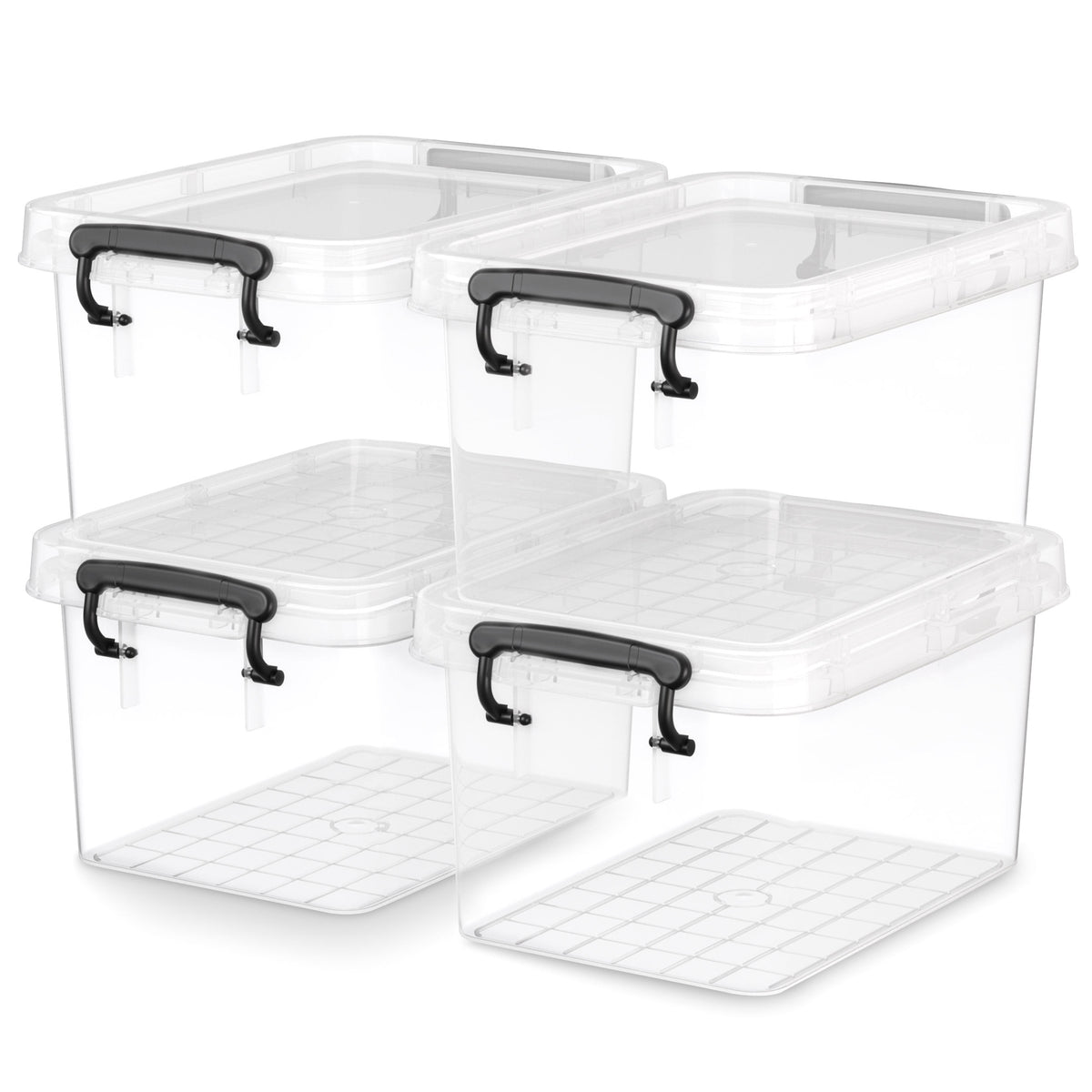 4 qt Clear Stackable Storage Boxes with Lids, 4-Pack - Image 3