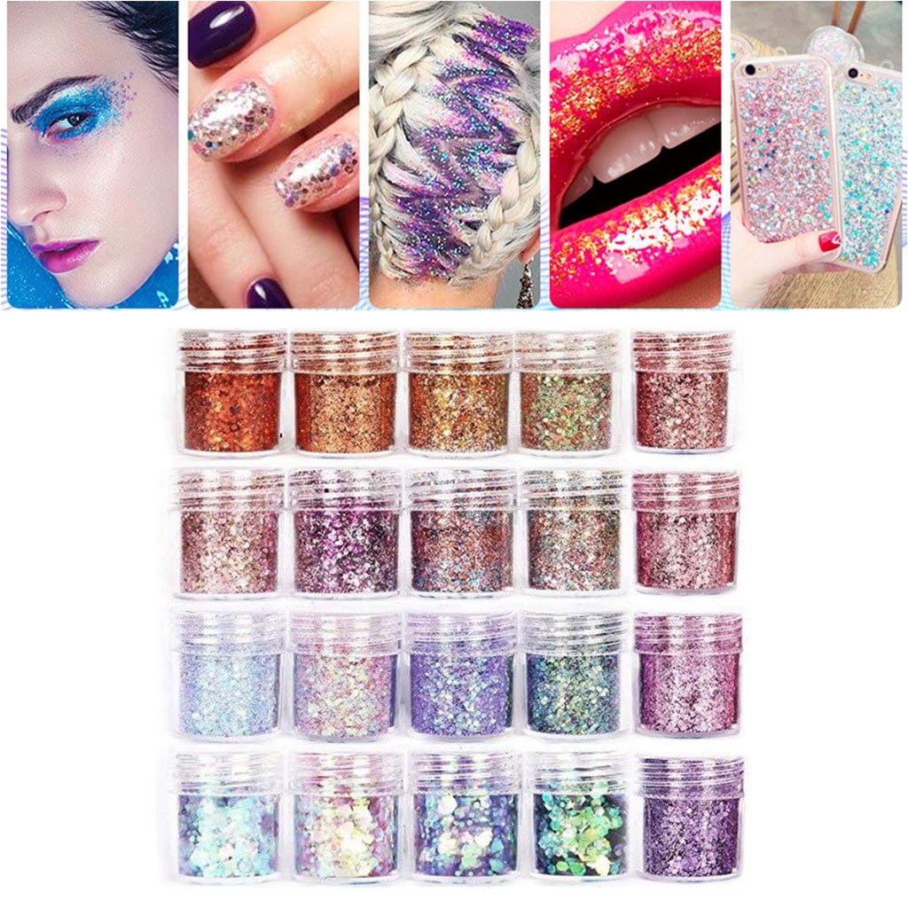 Glitter Powder Set for Resin and Nail Art, 20 Bottles - Image 4