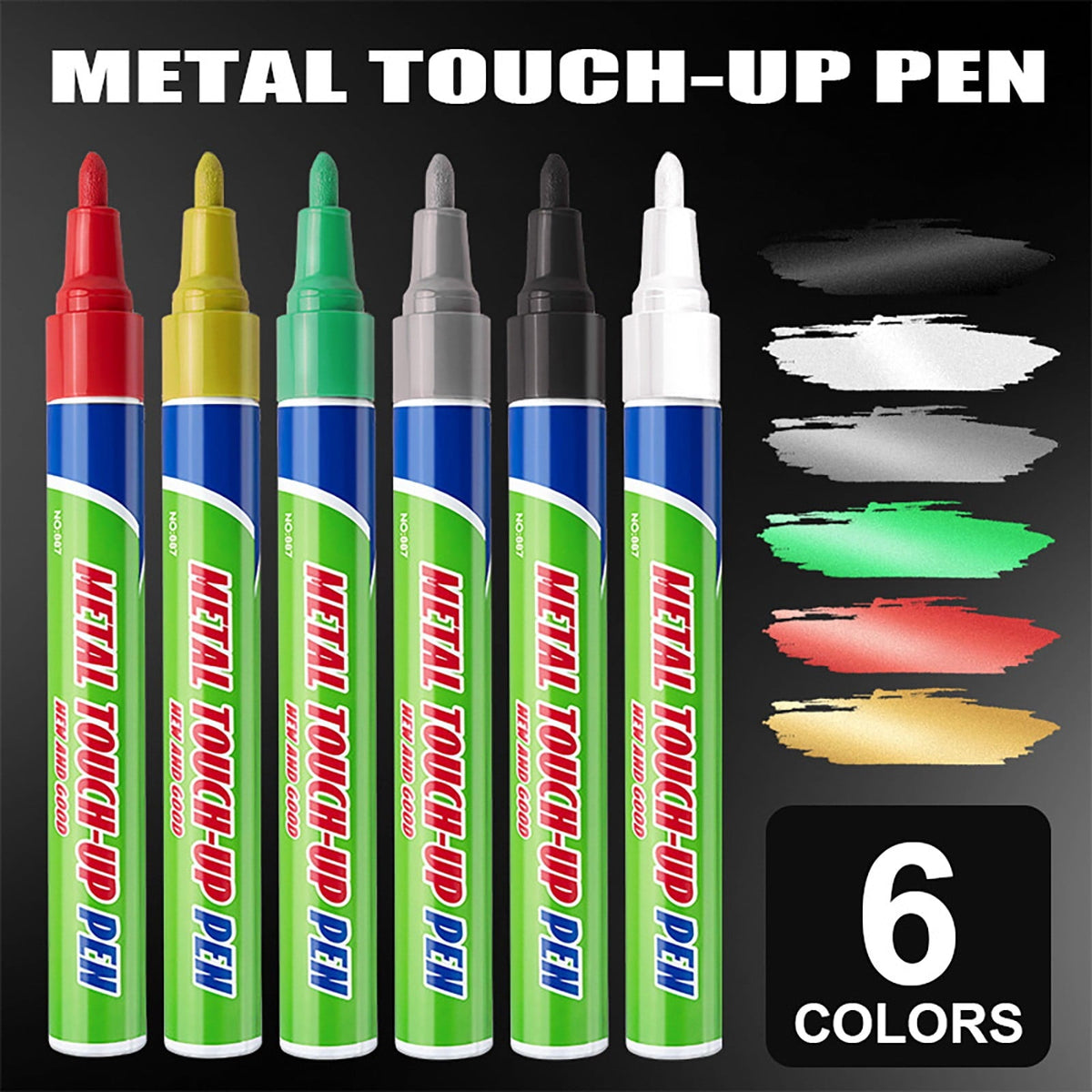 Neon Oil-Based Paint Markers, 6 Colours, 3 mm Tip - Image 5