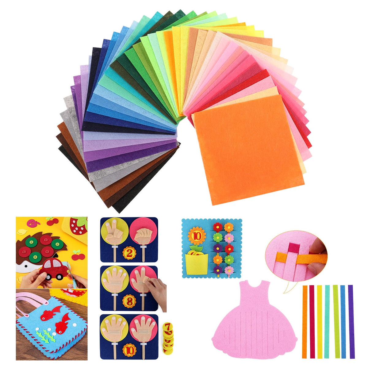 Coloured Felt Fabric Sheets, 8 x 12 in, 1 mm, 40 Pieces - Image 3