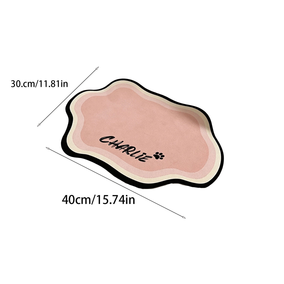 Absorbent Non-Slip Pet Feeding Mat, 40 x 30 cm, Pink - Image 4