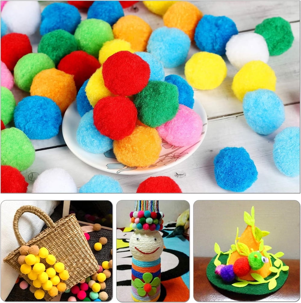 Large 2 in Craft Pom Poms, Multicolour, 32 Pieces - Image 6