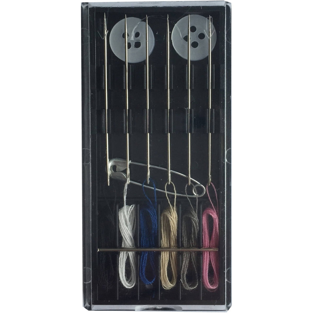 Small Travel Sewing Kit, 9 Pieces in Black Case
