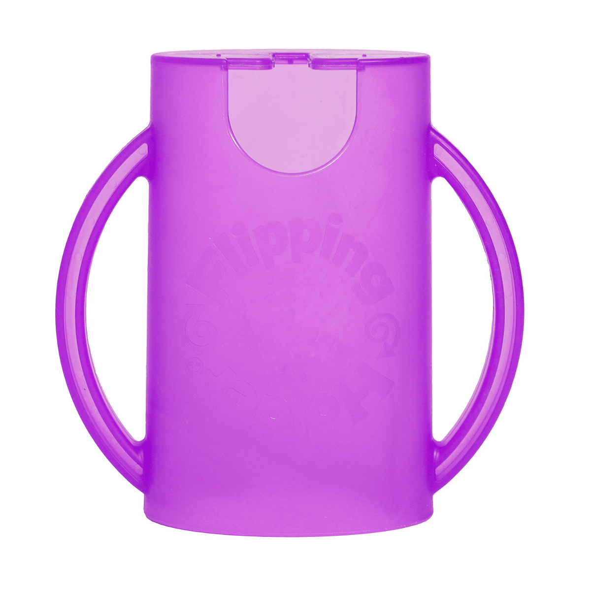 Squeeze-Proof Pouch Holder with Handles, Open Bottom (Purple)
