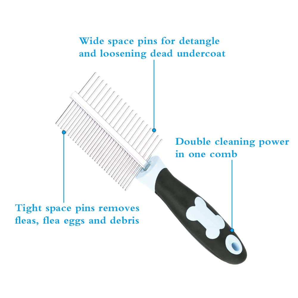 Slicker Brush and Double-Sided Comb Set for Long-Haired Pets - Image 3