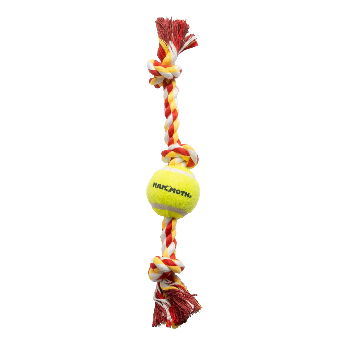 Cotton-Blend 3-Knot Tug Rope Dog Toy with Mini Tennis Ball, 11 in
