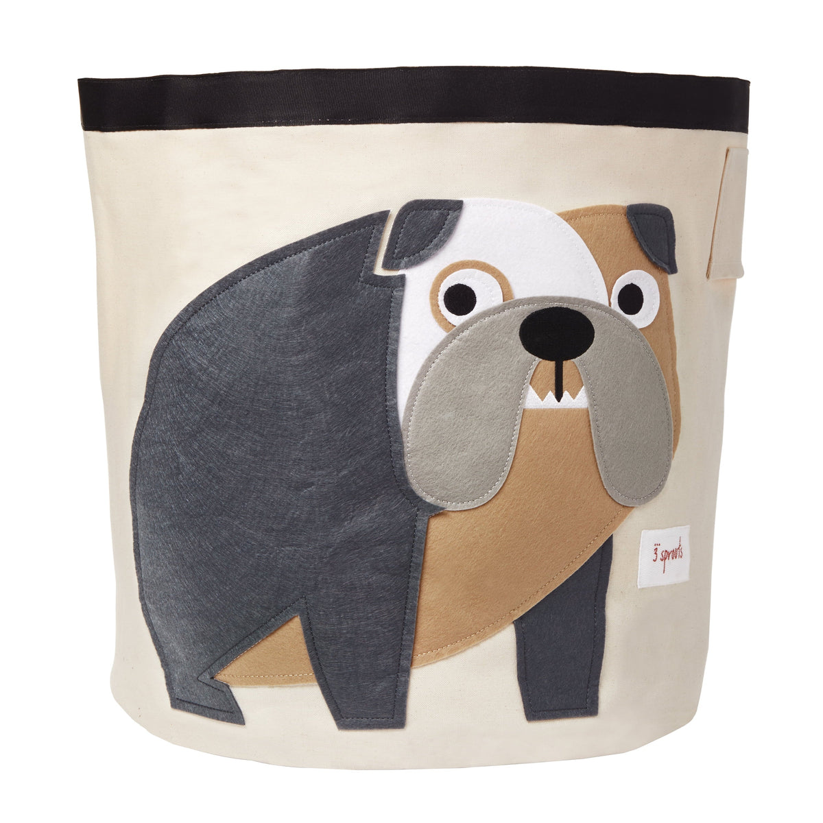 Folding Canvas Toy Storage Basket, Bulldog Print