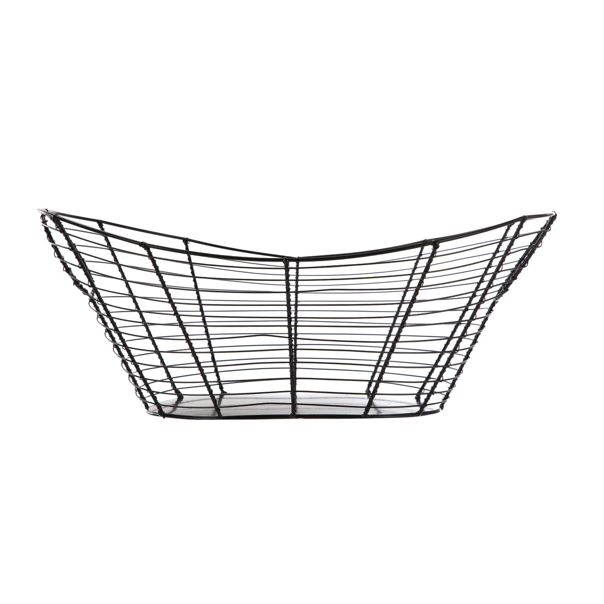 Handcrafted Black Wire Basket with Cutout Handles - Image 6