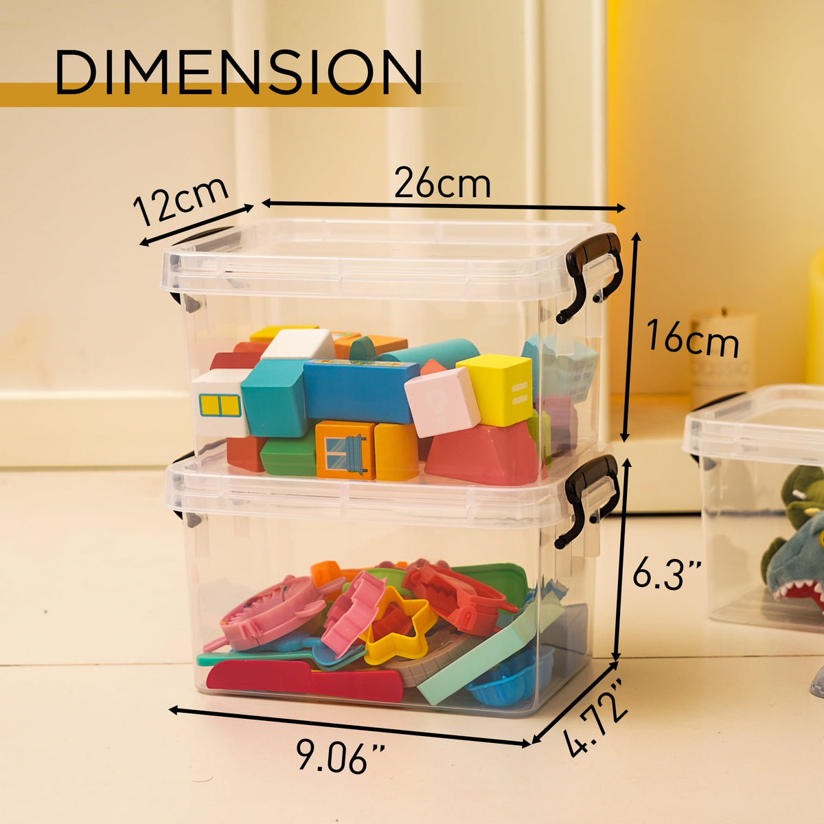 4 qt Clear Stackable Storage Boxes with Lids, 4-Pack - Image 5