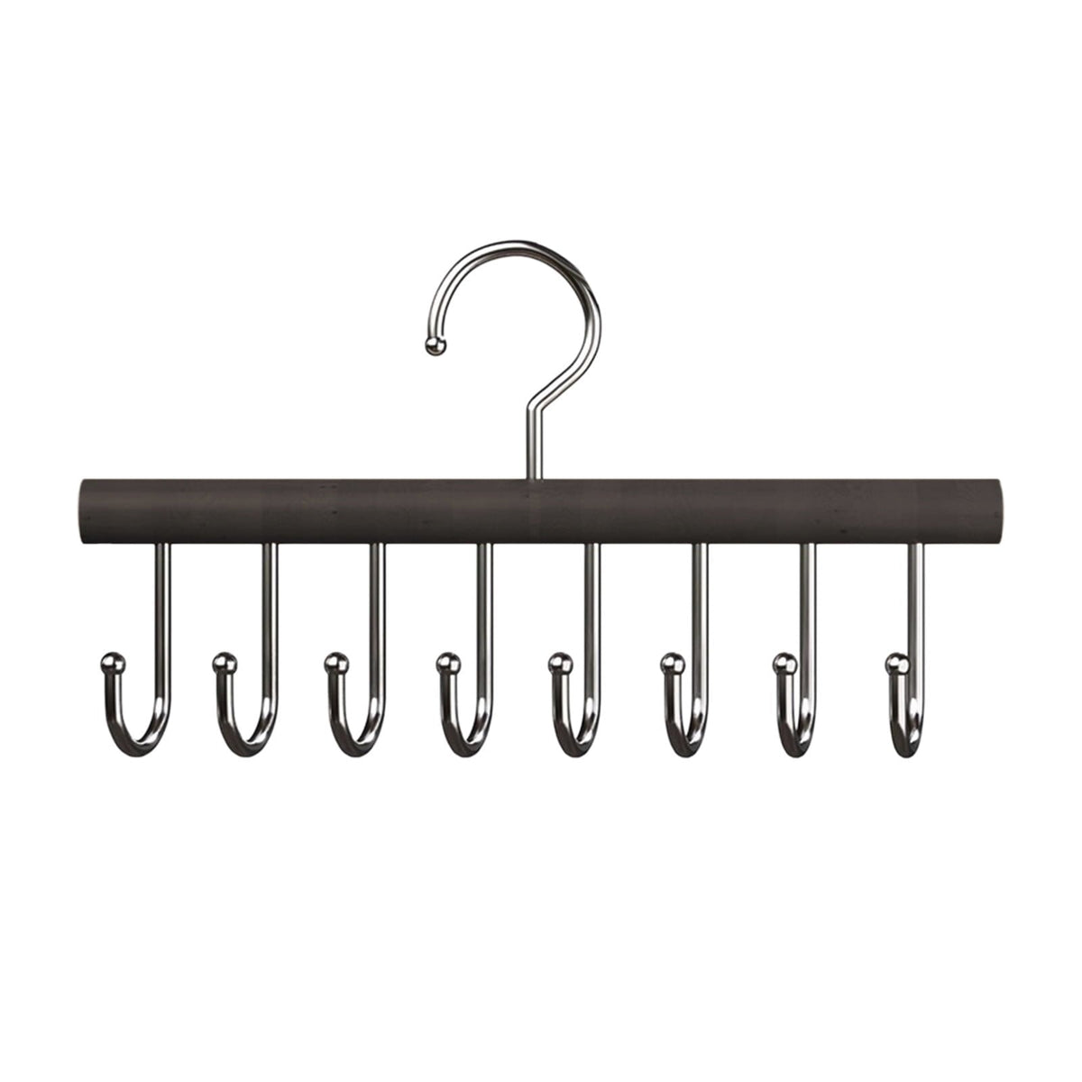 Wooden Belt and Tie Hanger with 8 Hooks, 11 x 6.7 in, Brown
