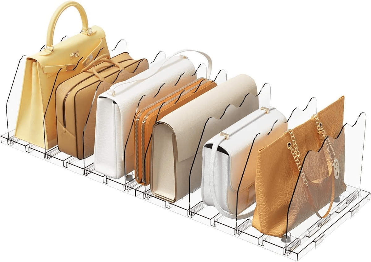 Clear Acrylic Adjustable Shelf Dividers for Closets and Bookshelves