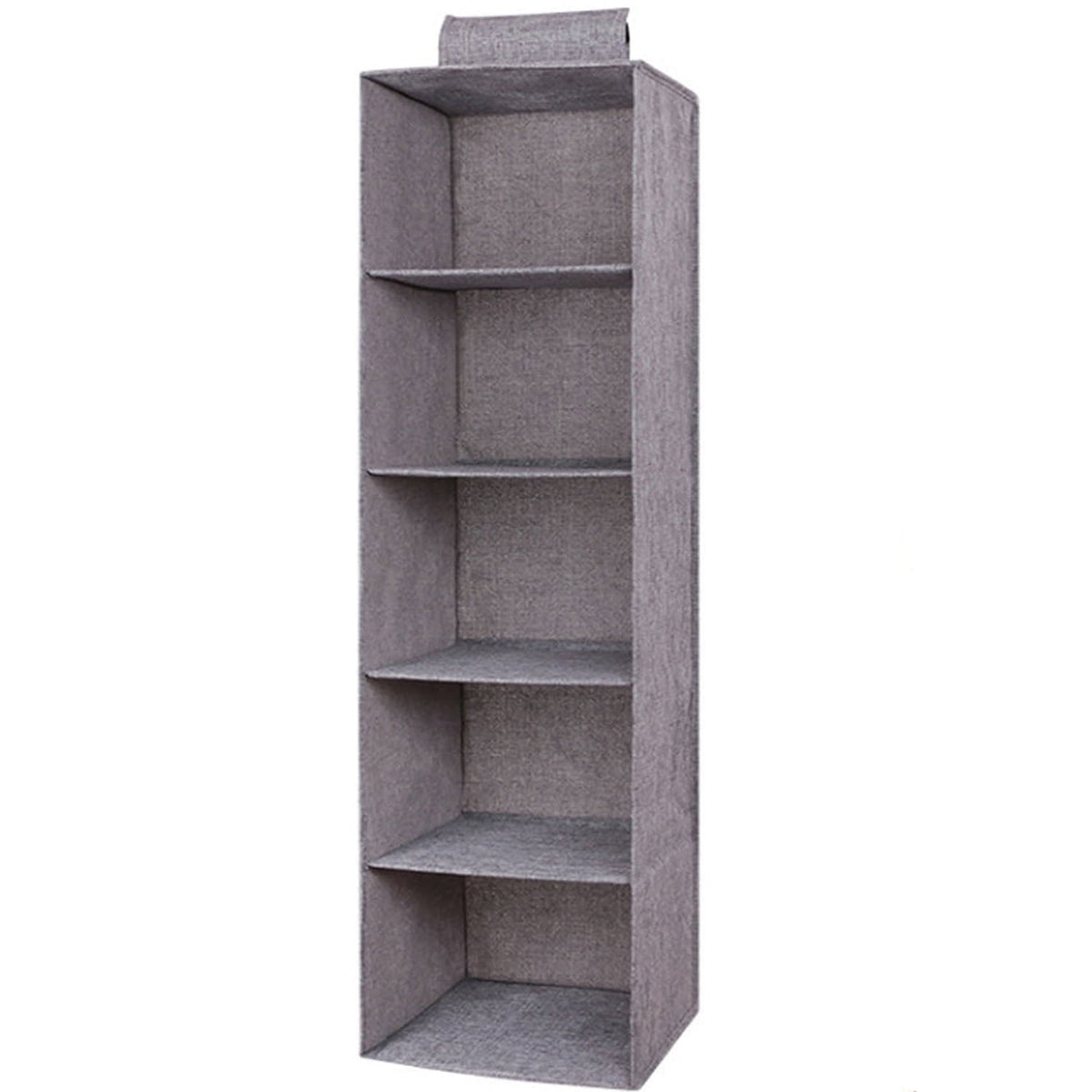 5-Section Hanging Closet Organizer Shelves, Heavy Duty, Foldable, Grey
