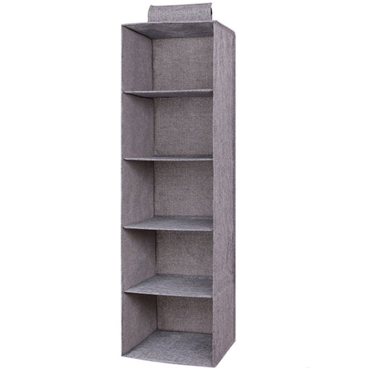 5-Section Hanging Closet Organizer Shelves, Heavy Duty, Foldable, Grey