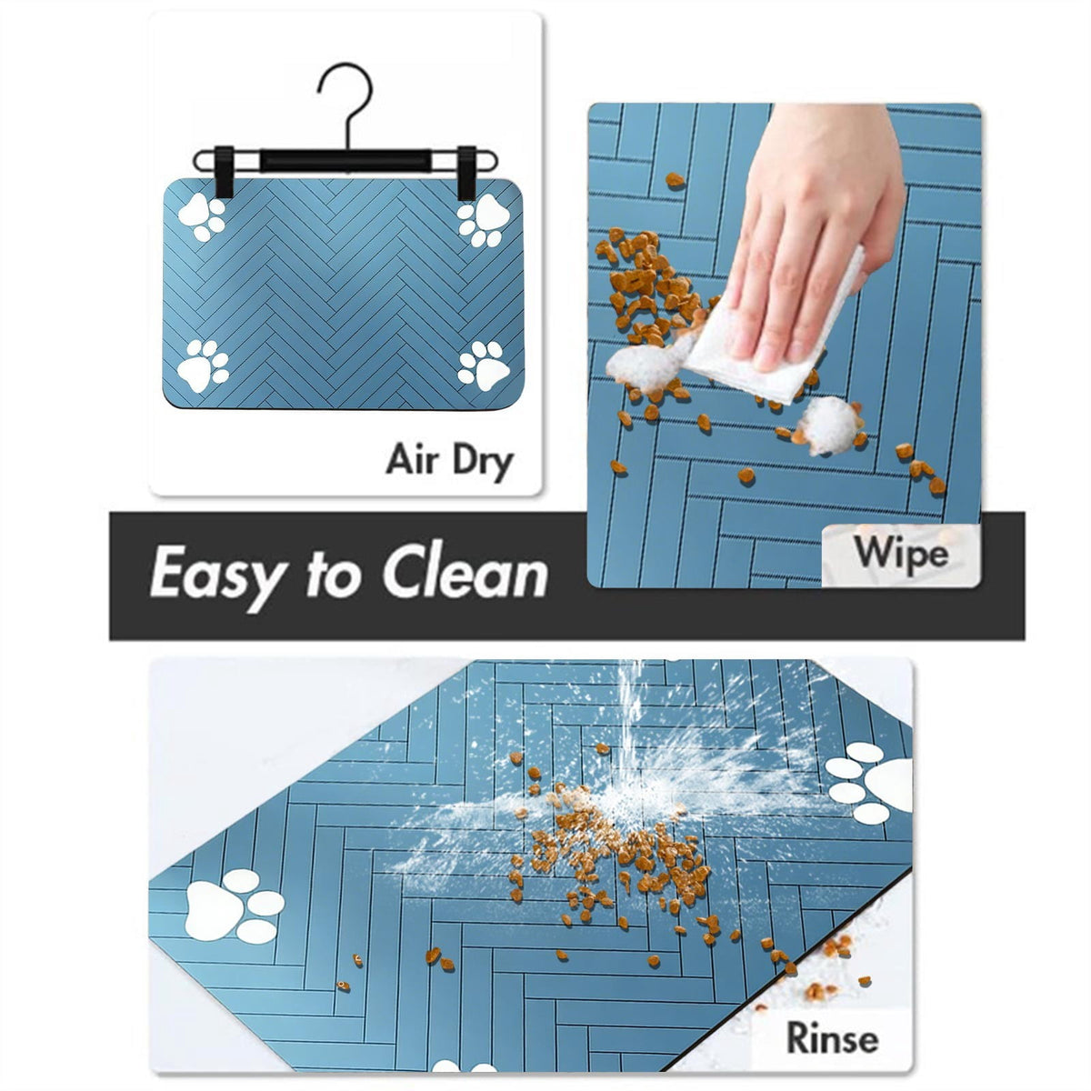 Absorbent Pet Feeding Mat with Waterproof Rubber Backing, 20 x 12 in - Image 5
