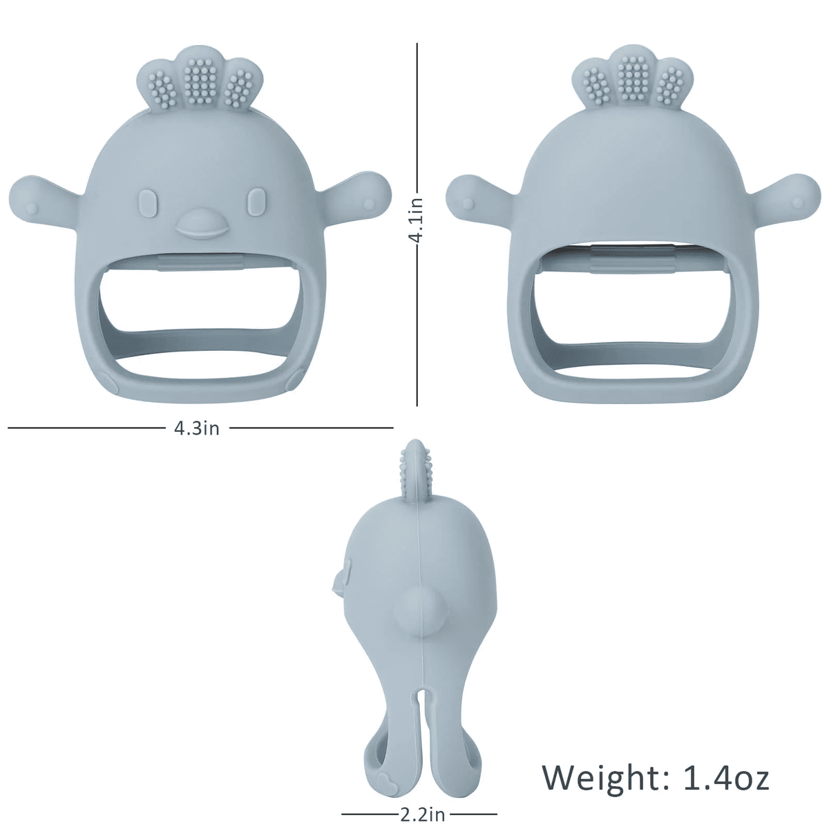 Silicone Mitten Teethers for Babies, 2-Pack - Image 5
