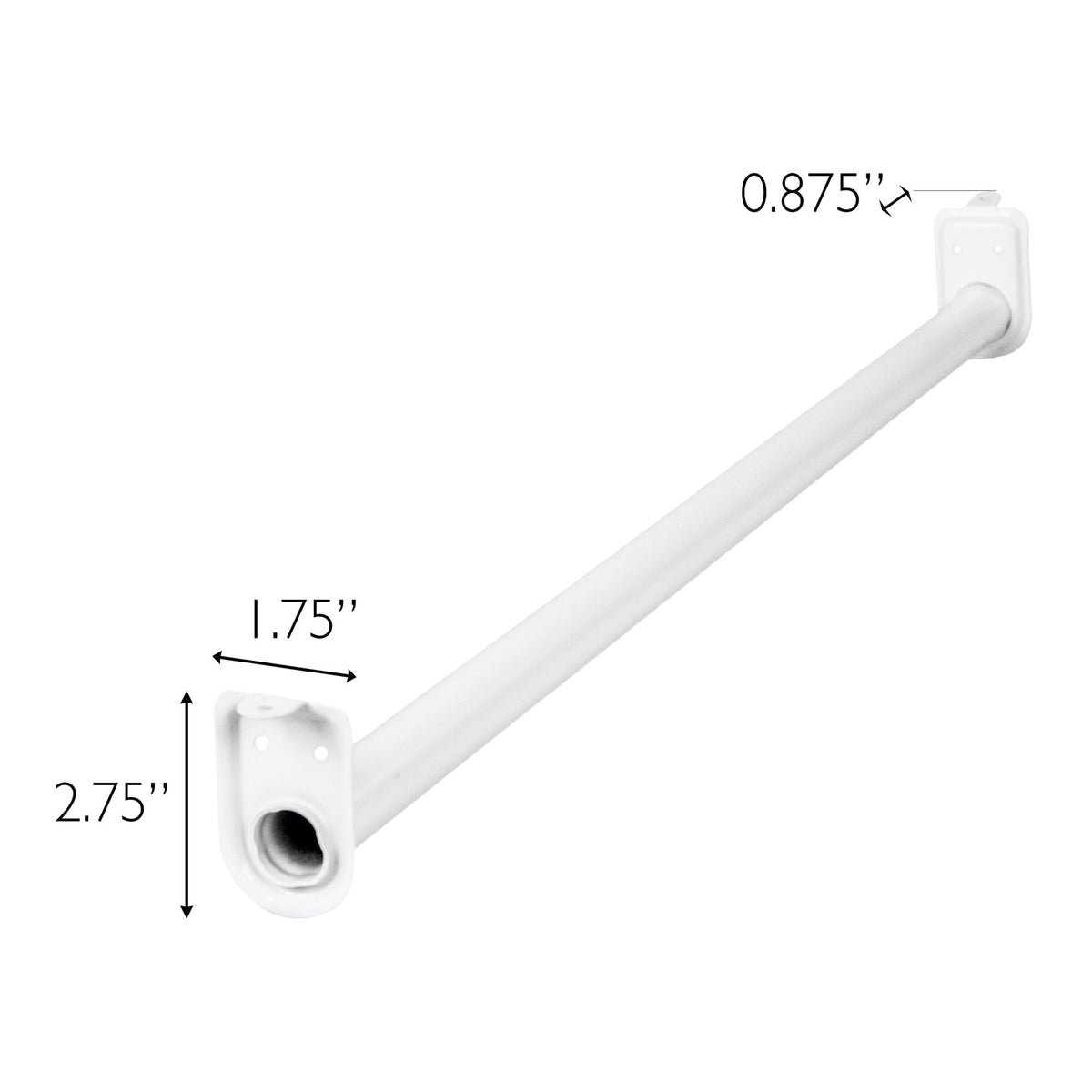 Adjustable Steel Closet Rod, 48-72 in, White - Image 2