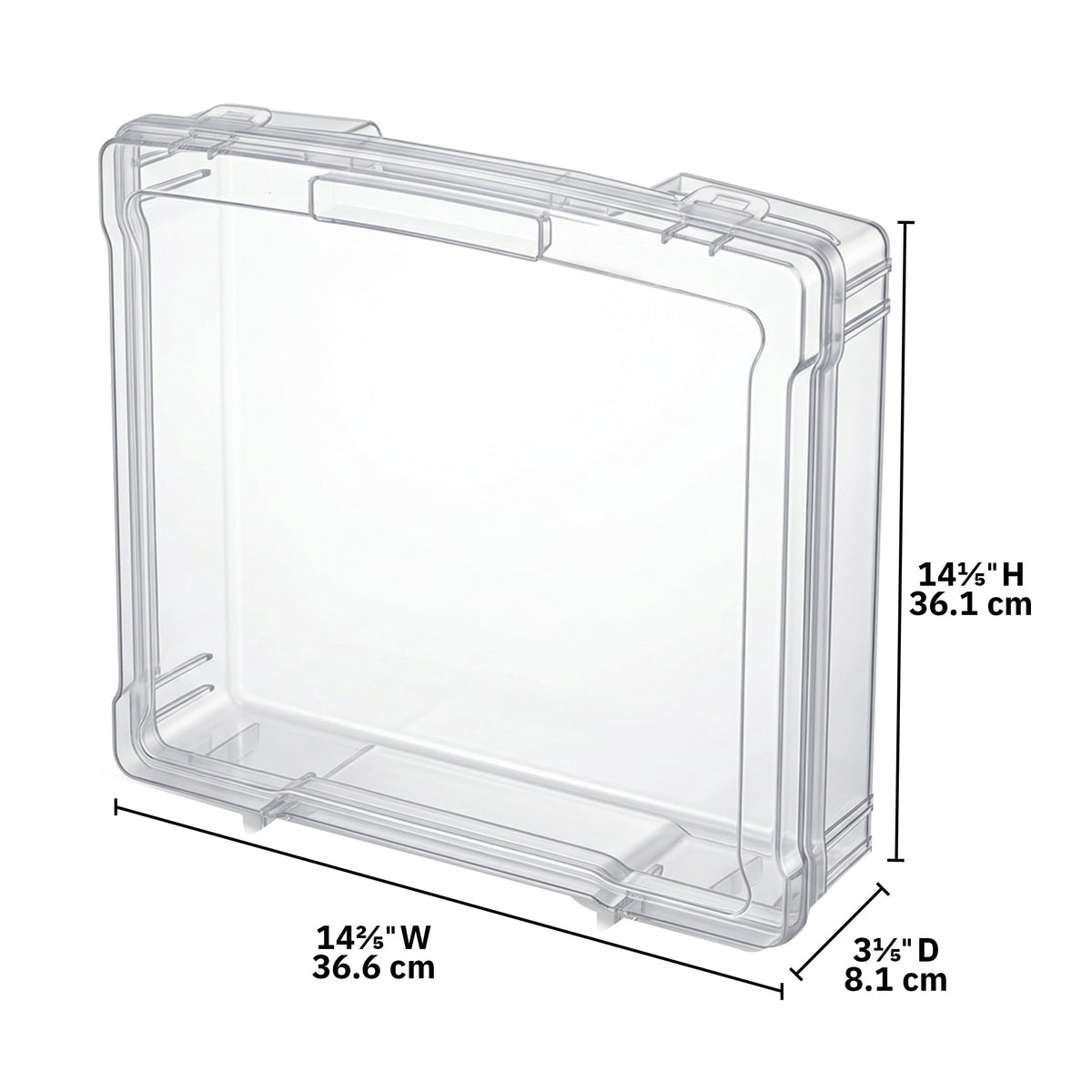 Clear 12 x 12 in Scrapbook Paper Storage Box, Plastic - Image 2