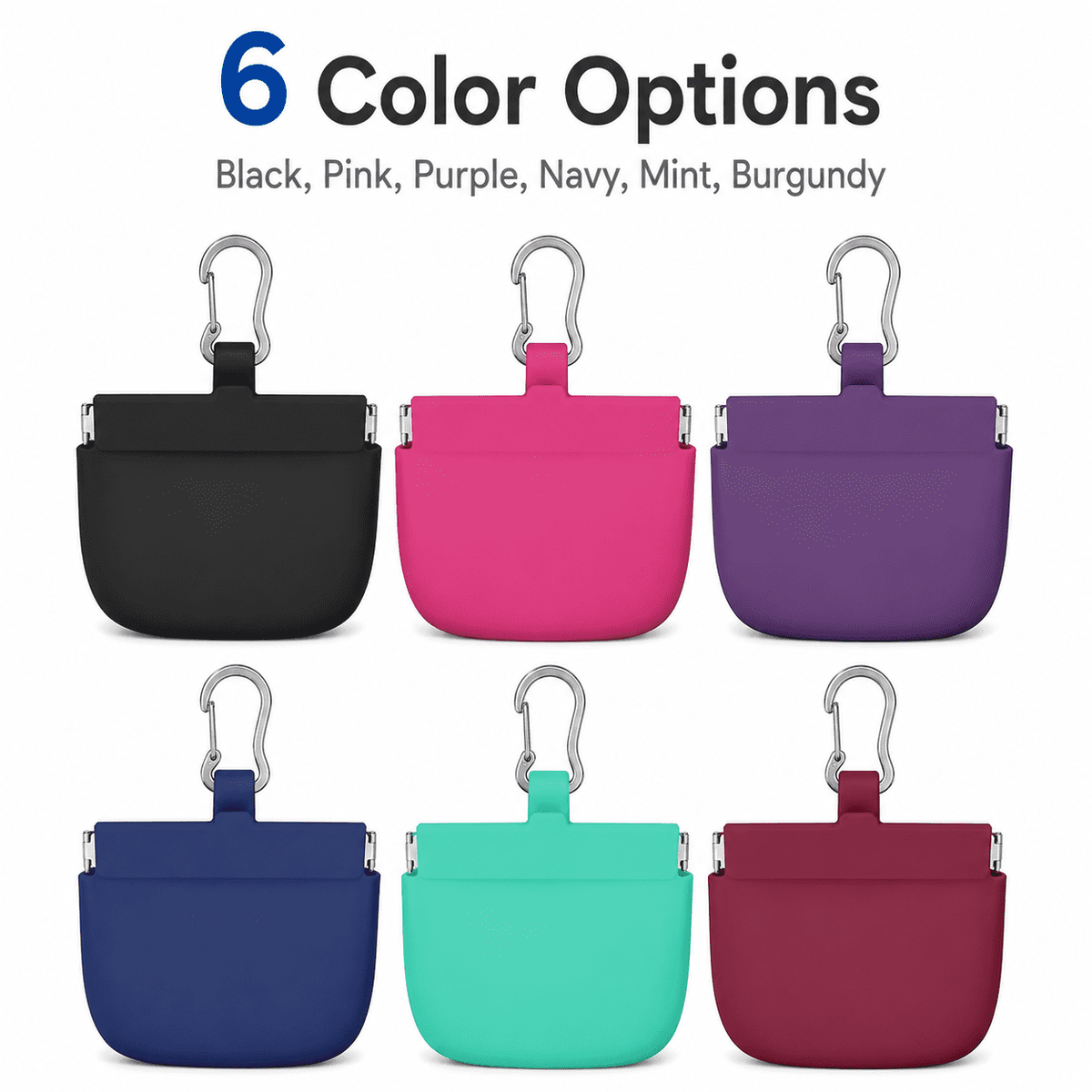 Small Silicone Dog Treat Pouch with One-Hand Access and Auto-Closing Lid, Black - Image 2