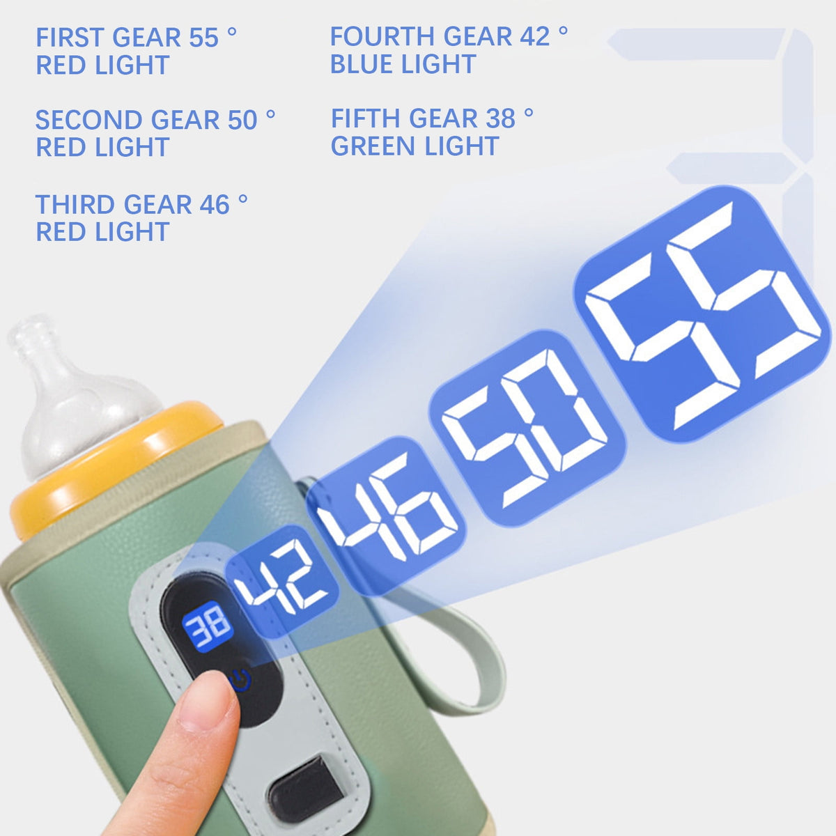 Portable Baby Bottle Warmer Sleeve with LCD Display for Travel - Image 4