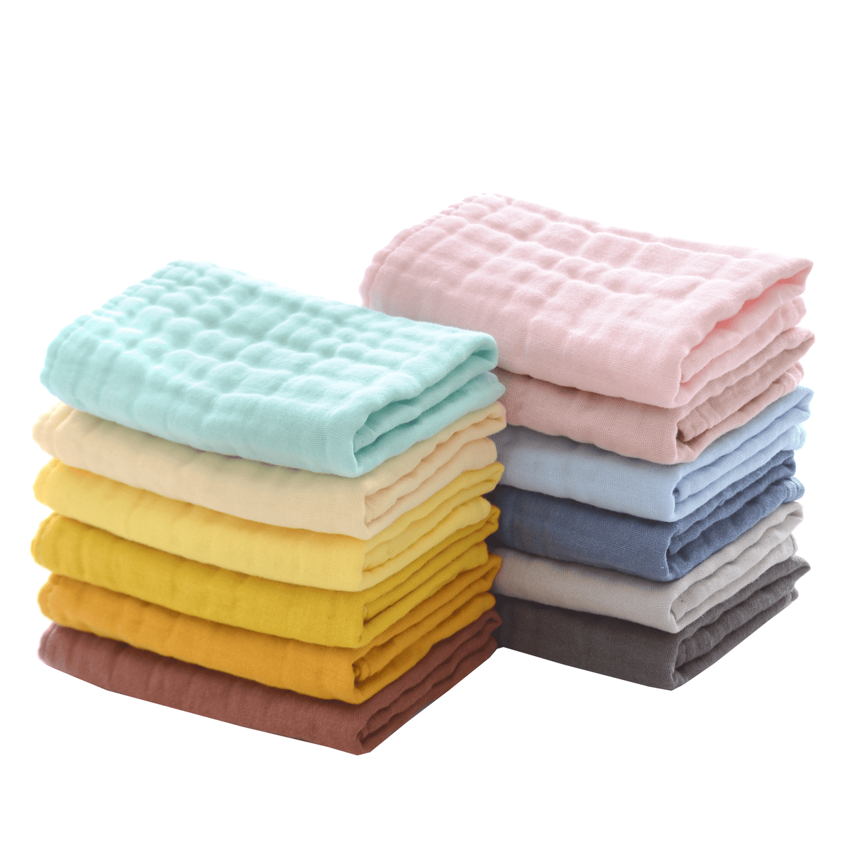Muslin Cotton Baby Washcloths, Ultra Soft, 12-Count - Image 2