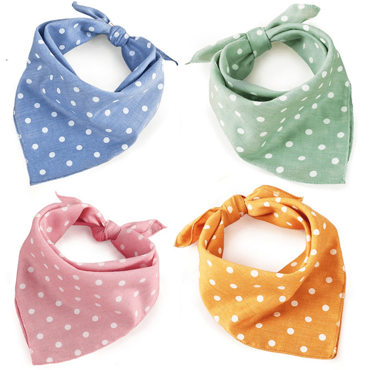 Dog Bandanas, Adjustable, Washable, 4 Pieces