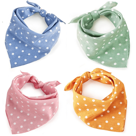 Dog Bandanas, Adjustable, Washable, 4 Pieces