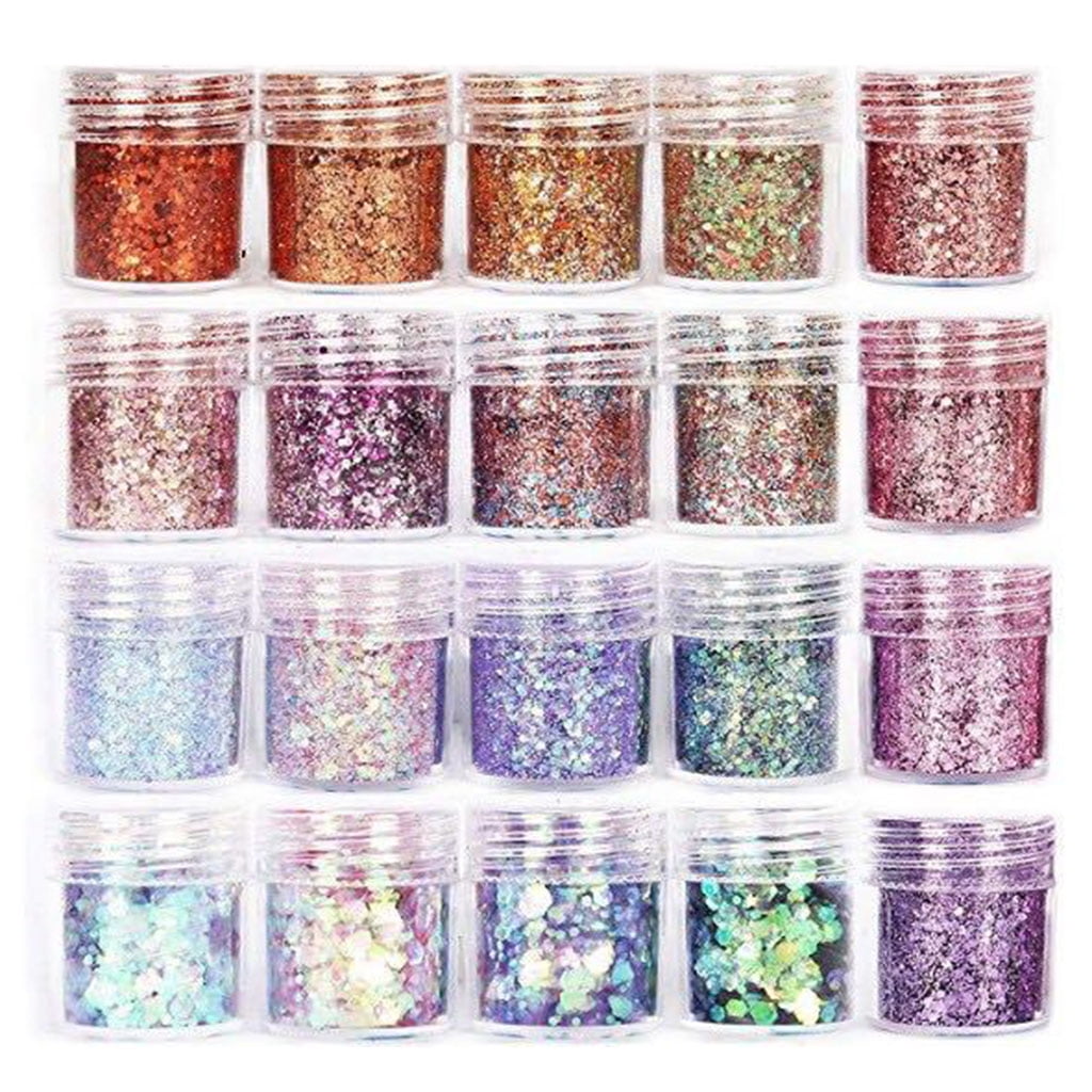 Glitter Powder Set for Resin and Nail Art, 20 Bottles - Image 2
