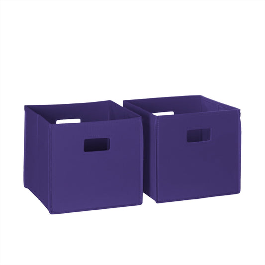 Kids' Collapsible Fabric Storage Cubes with Handles, 10.5 in, Dark Purple, 2 Pieces