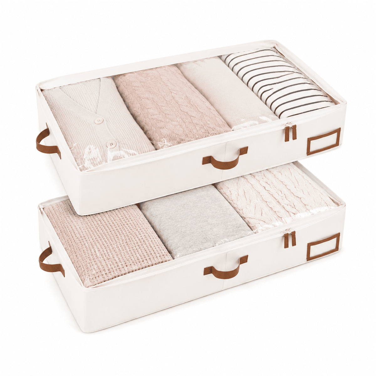 Under-Bed Storage Bags with Handles and Label Holders, Large, 2-Pack