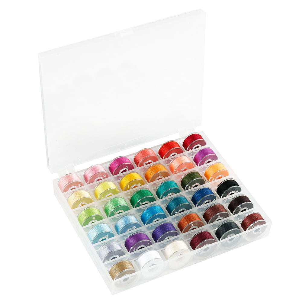 Sewing Bobbins with Thread, 36 Colours, Case and Measuring Tapes