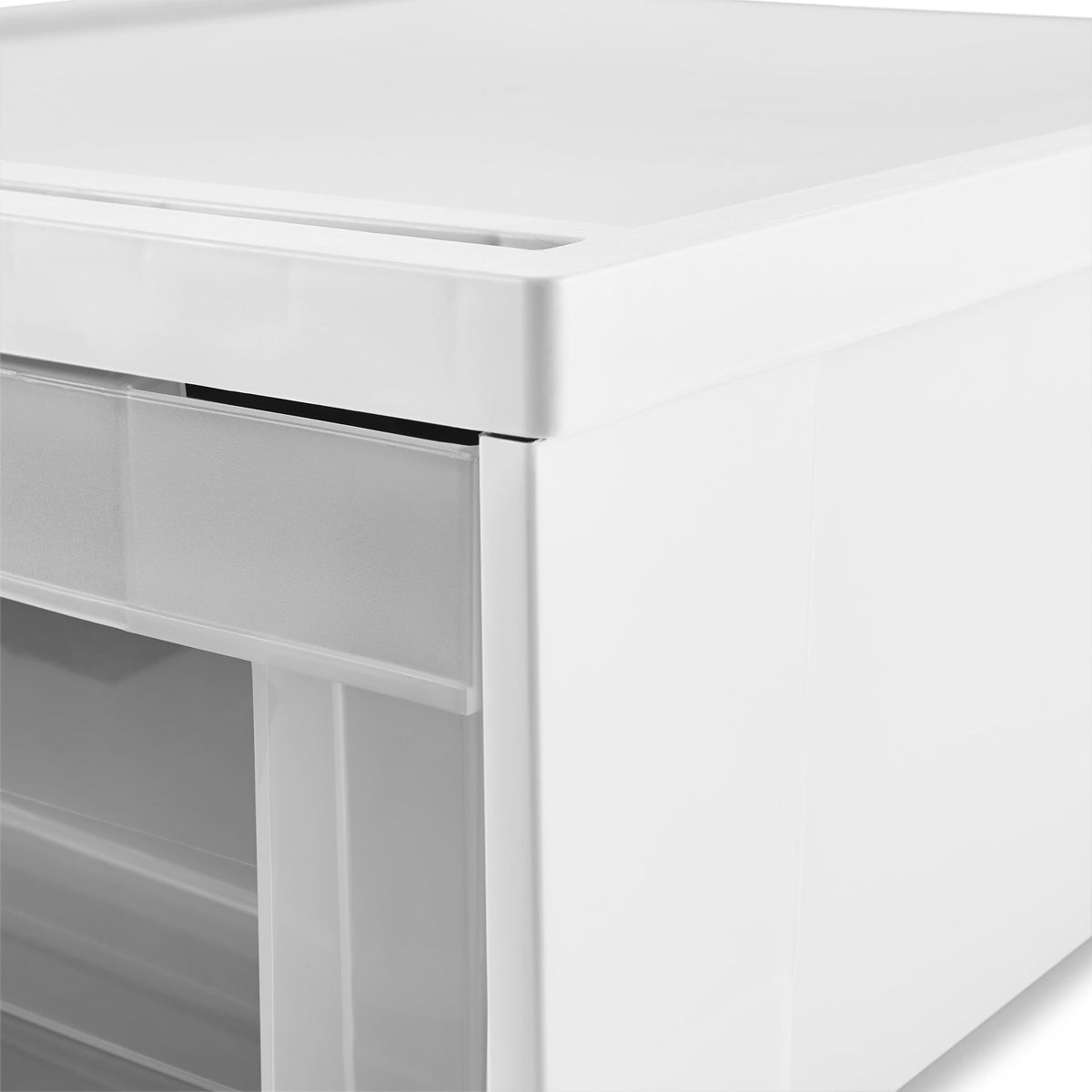 Small Stackable Storage Drawer, 19.75 x 15.5 x 7 in, White - Image 2