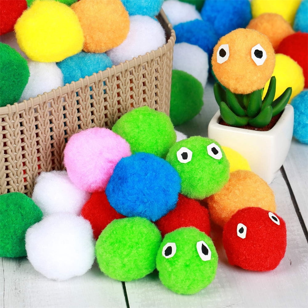 Large 2 in Craft Pom Poms, Multicolour, 32 Pieces - Image 5