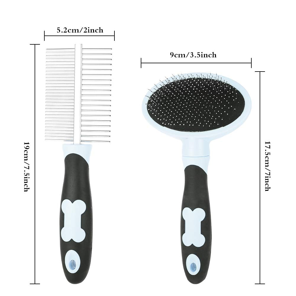 Slicker Brush and Double-Sided Comb Set for Long-Haired Pets - Image 2