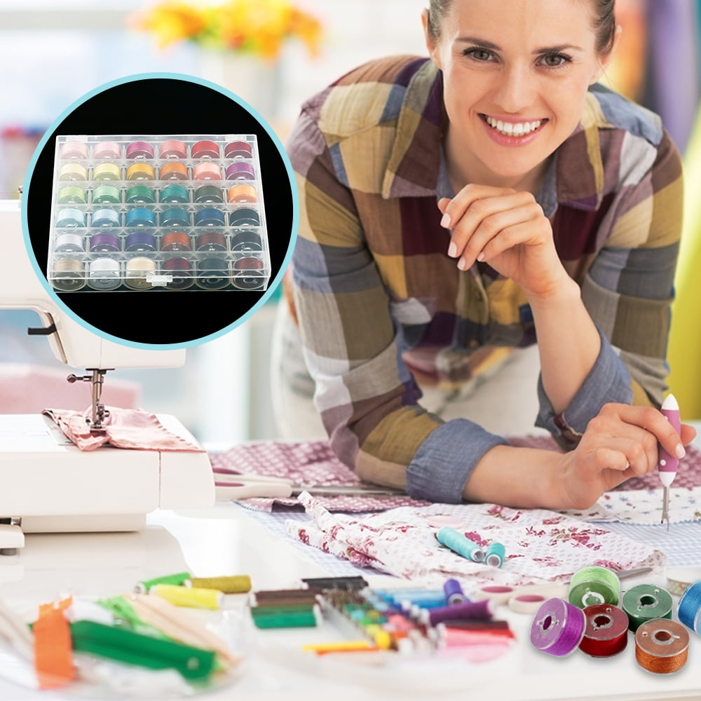 Sewing Bobbins with Thread, 36 Colours, Case and Measuring Tapes - Image 3