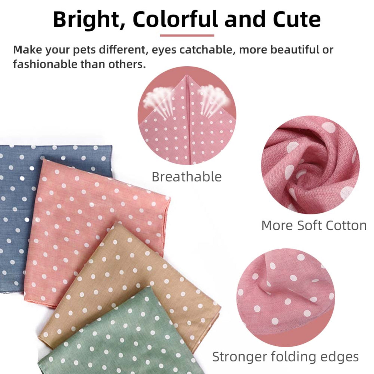 Dog Bandanas, Adjustable, Washable, 4 Pieces - Image 4