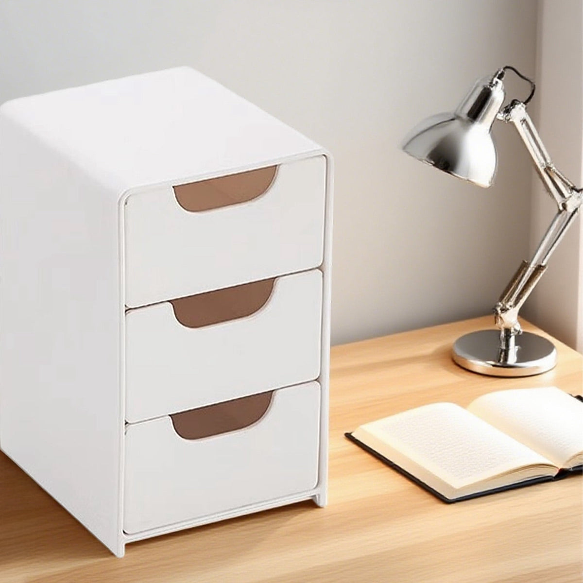 Mini 3-Drawer Plastic Organizer for Beads, Jewellery and Makeup, White - Image 4