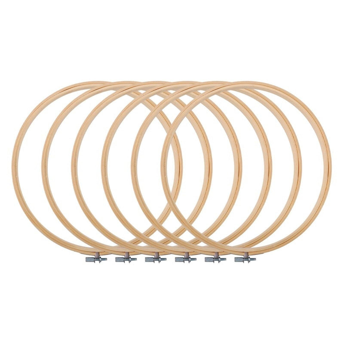 Wooden Embroidery Hoops, 10 in, Adjustable, 6 Pieces - Image 2