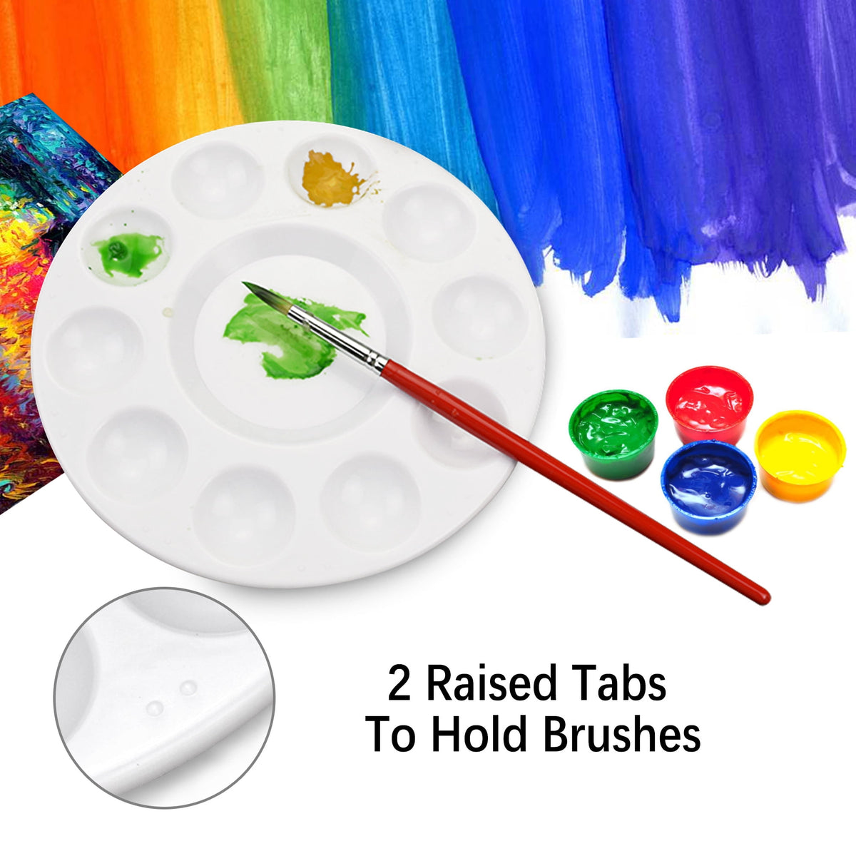 Plastic Paint Palettes for Kids, 6.5 in Round, 12-Pack - Image 4