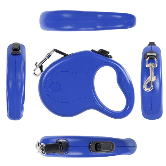 Retractable Dog Leash, 16 ft, Anti-Slip Handle with Brake, Blue